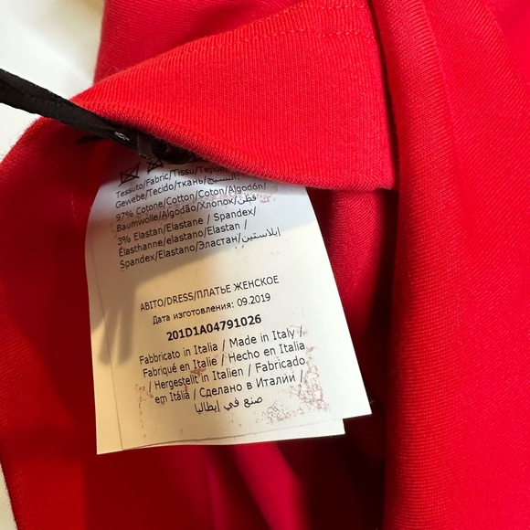 NWT MOSCHINO couture 4 xs red polo mini dress cotton elastic short sleeve - Picture 8 of 8